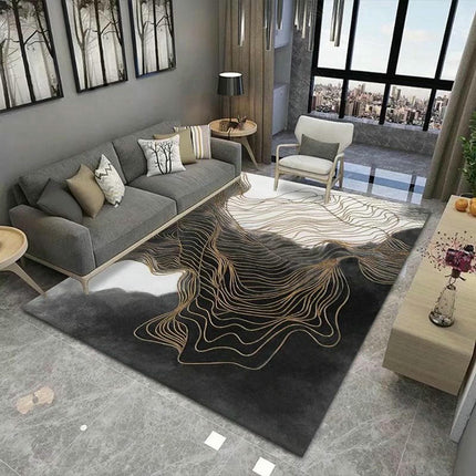 Blue Large Area Rugs Modern Abstract Carpet for Living Room Home Decor Indoor Non-Slip Rug