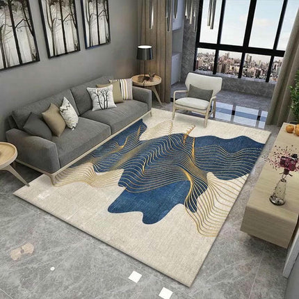 Blue Large Area Rugs Modern Abstract Carpet for Living Room Home Decor Indoor Non-Slip Rug