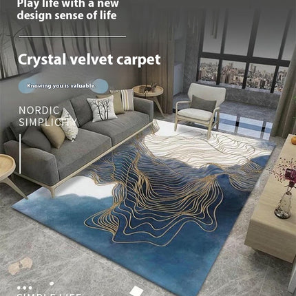 Blue Large Area Rugs Modern Abstract Carpet for Living Room Home Decor Indoor Non-Slip Rug