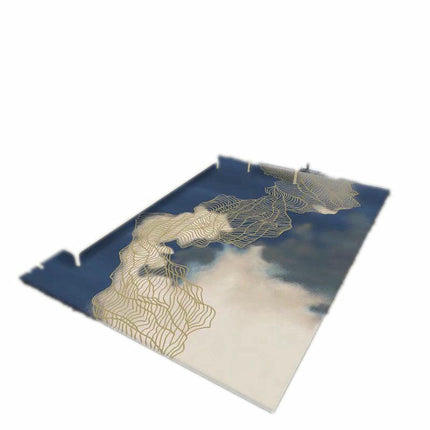 Blue Large Area Rugs Modern Abstract Carpet for Living Room Home Decor Indoor Non-Slip Rug
