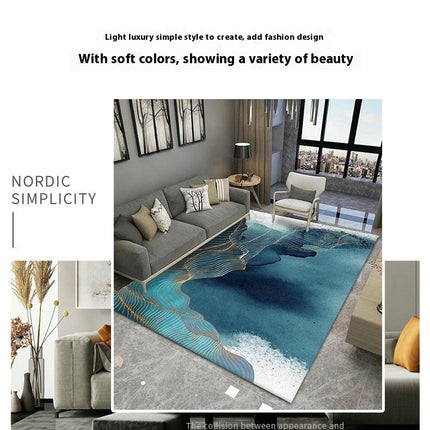 Blue Large Area Rugs Modern Abstract Carpet for Living Room Home Decor Indoor Non-Slip Rug