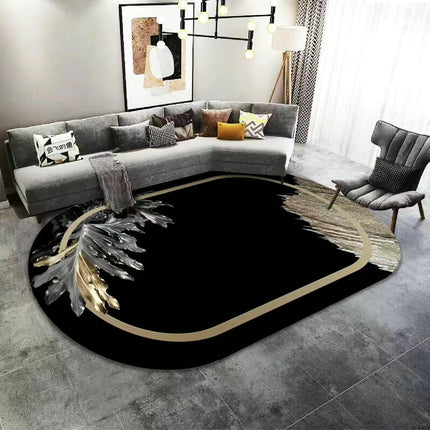Decor Modern Abstract Oval Area Rug Rugs for Living Room Washable for Bedroom
