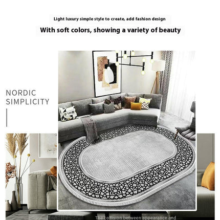 Decor Modern Abstract Oval Area Rug Rugs for Living Room Washable for Bedroom 1
