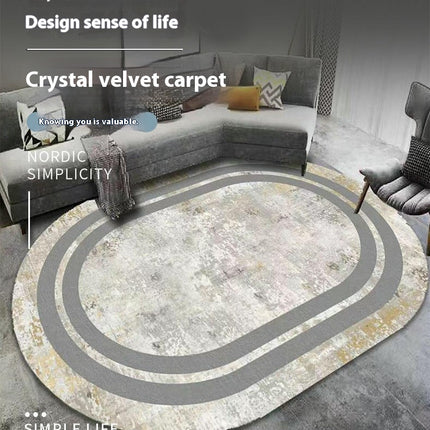 Decor Modern Abstract Oval Area Rug Rugs for Living Room Washable for Bedroom 1
