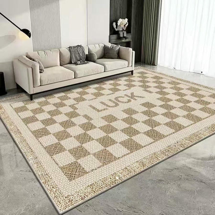 Washable Rug for Living Room Checkered Area Rugs, Indoor Outdoor Carpet,Geometric Non Slip Carpet