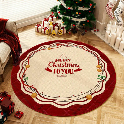 Round Carpet Christmas Washable Carpet Large Area Rugs for Living Room Indoor Area Rug