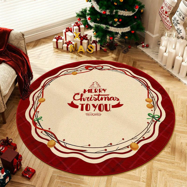 Round Carpet Christmas Washable Carpet Large Area Rugs for Living Room Indoor Area Rug