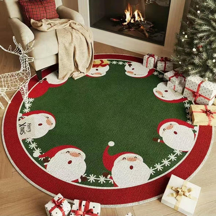 Round Carpet Christmas Washable Carpet Large Area Rugs for Living Room Indoor Area Rug