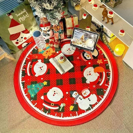 Round Carpet Christmas Washable Carpet Large Area Rugs for Living Room Indoor Area Rug