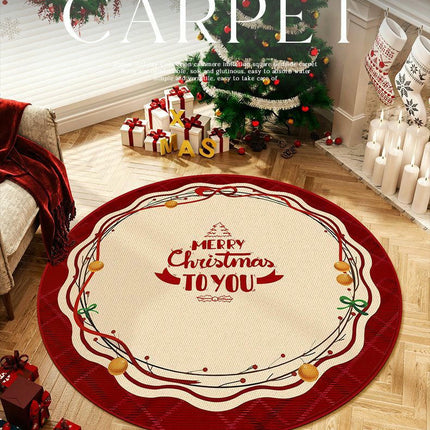 Round Carpet Christmas Washable Carpet Large Area Rugs for Living Room Indoor Area Rug