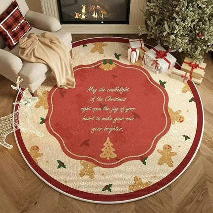 Round Carpet Christmas Washable Carpet Large Area Rugs for Living Room Indoor Area Rug
