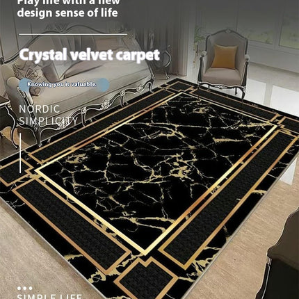 Marble Area Rugs for Living Room, Modern Rug for Bedroom Washable Rug, Large Carpet 1