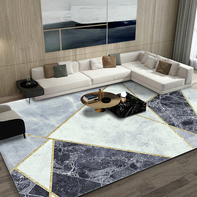 Marble Area Rugs for Living Room Geometric Rug Indoor Rug Non Slip Carpets for Bedroom