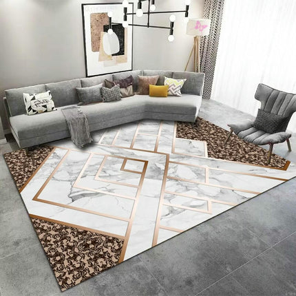 Geometric Rug Room Decor Light Luxury Area Rug Rugs for Living Room Machine Washable Rug