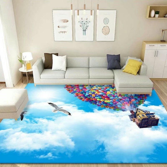 Colorful Rugs for Living Room Bedroom, Washable Area Rug Carpet for Home Decor, Non Slip Low Pile Rug