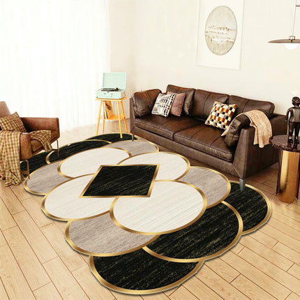 Irregular Area Rug for Bedroom Modern Washable Large Rug Living Room Rug Carpet for Home Decor