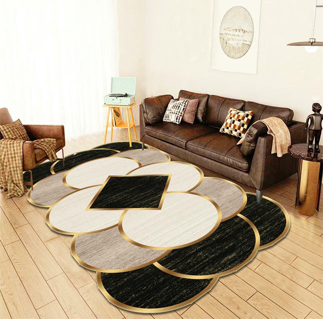 Irregular Area Rug for Bedroom Modern Washable Large Rug Living Room Rug Carpet for Home Decor