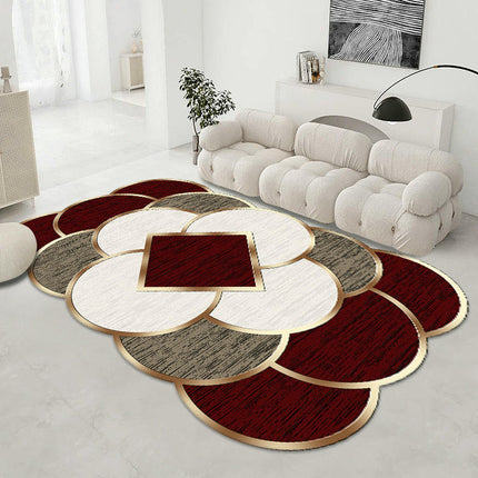 Irregular Area Rug for Bedroom Modern Washable Large Rug Living Room Rug Carpet for Home Decor