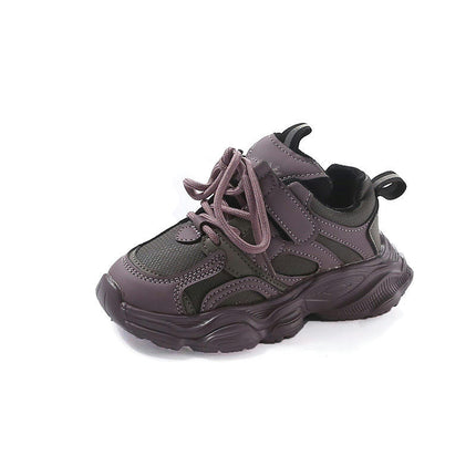 Girls Fashion Sneakers Non Slip Thick Sole Faux Leather Sneakers