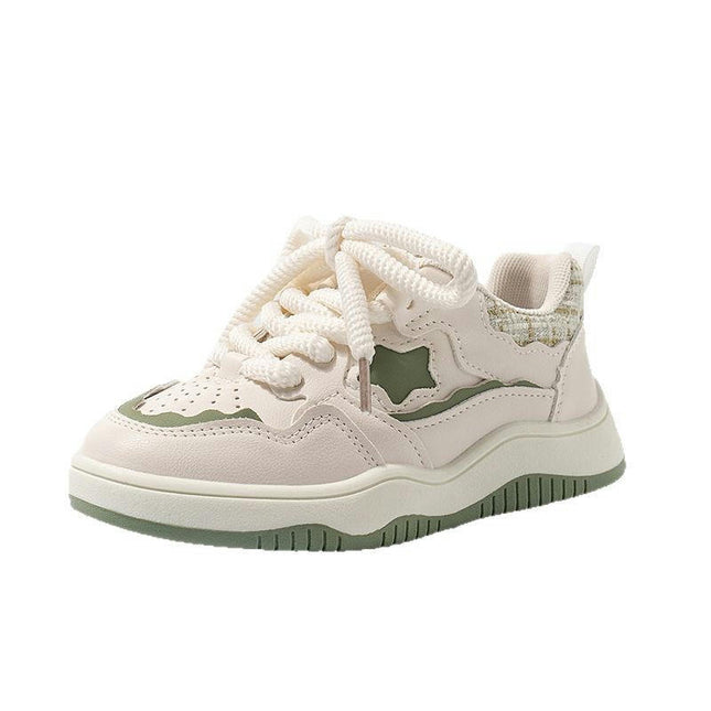 Children Girls Casual Fashion Lightweight Faux Leather Sneakers