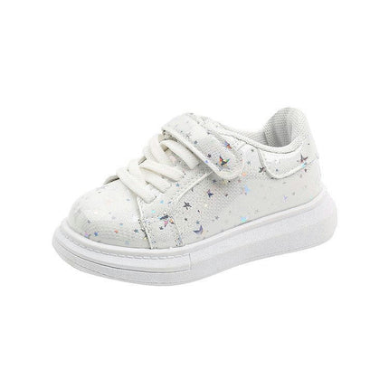 Children Girls Sneakers Lightweight Faux Leather Casual Shoes