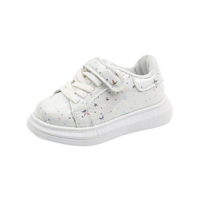 Children Girls Sneakers Lightweight Faux Leather Casual Shoes