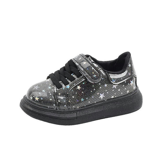 Children Girls Sneakers Lightweight Faux Leather Casual Shoes