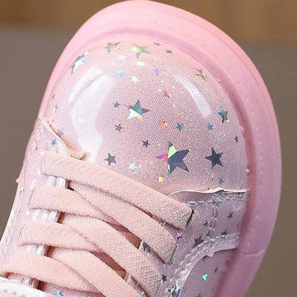 Children Girls Sneakers Lightweight Faux Leather Casual Shoes