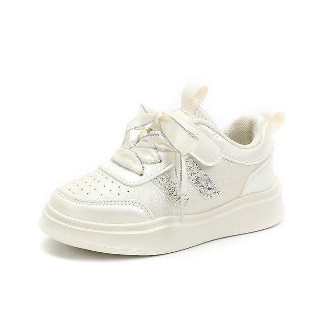 Kids Girls Chunky Comfy Non Slip Breathable Faux Leather Sneakers