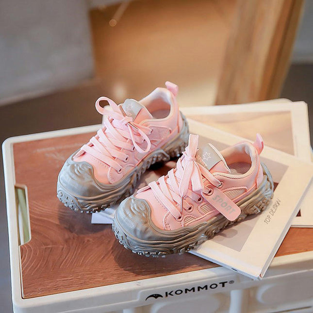 Children Fashion Breathable Sneakers Girls Faux Leather Sneakers