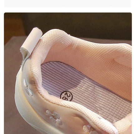 Little Girl Sneakers Kids Breathable Faux Leather Running Sneakers