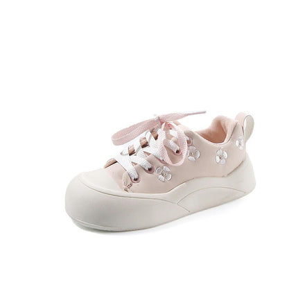 Little Girl Sneakers Kids Breathable Faux Leather Running Sneakers