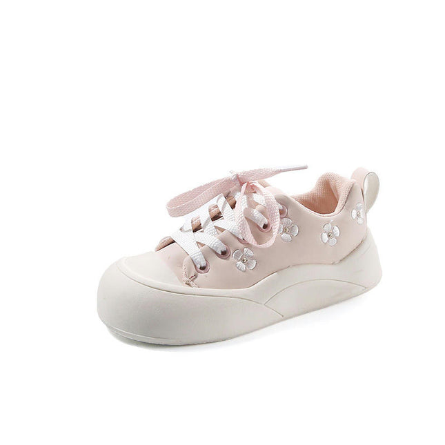 Little Girl Sneakers Kids Breathable Faux Leather Running Sneakers