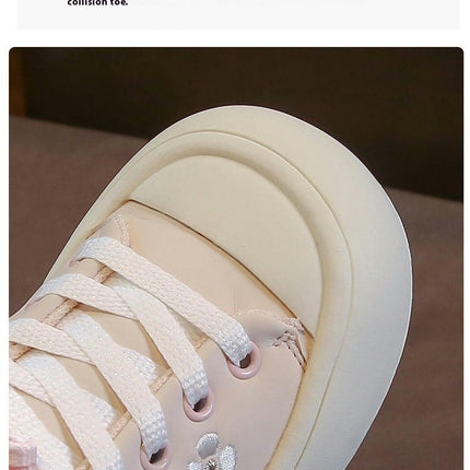 Little Girl Sneakers Kids Breathable Faux Leather Running Sneakers