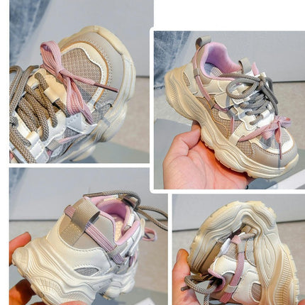 Running Sneakers Girls Kids Outdoor Fashion Thick Sole Sneakers