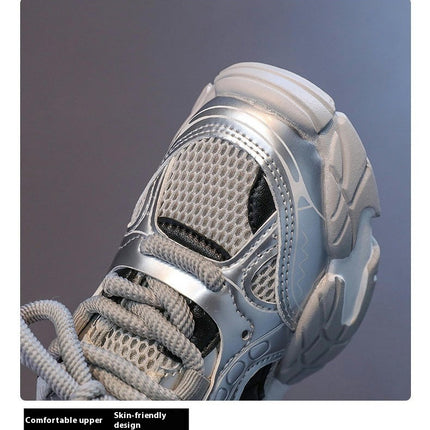 Kids Girls Outdoor Breathable Fashion Faux Leather Running Sneakers