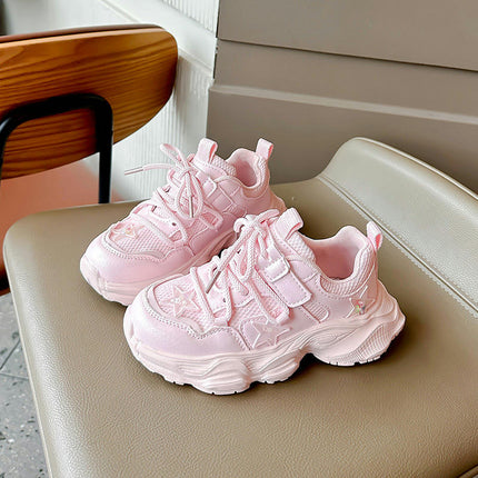 Kids Girls Sneakers Fashion School Running Faux Leather Sneakers