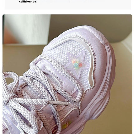 Kids Girls Sneakers Fashion School Running Faux Leather Sneakers