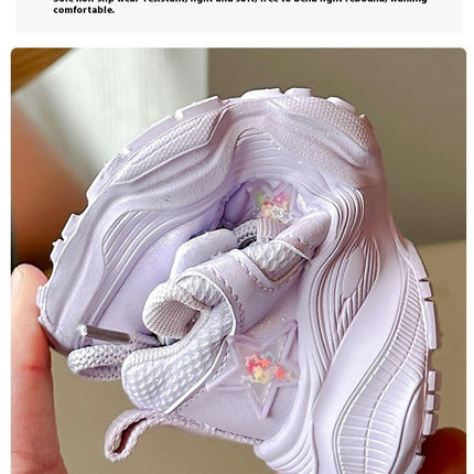 Kids Girls Sneakers Fashion School Running Faux Leather Sneakers