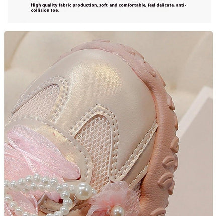 Kids Girls Athletic Sneakers Chunky Cushion Faux Leather Sneakers