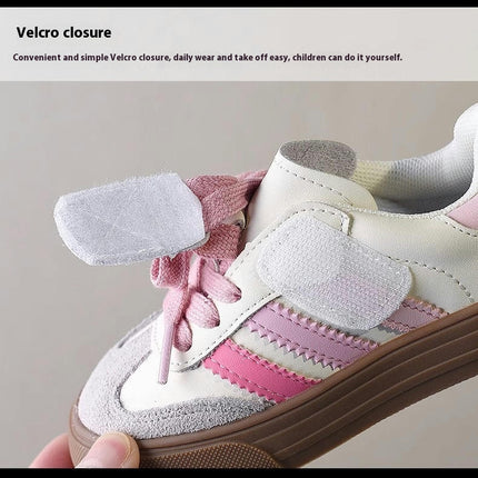 Children Sneakers Little Girls Lightweight Faux Leather Sneakers