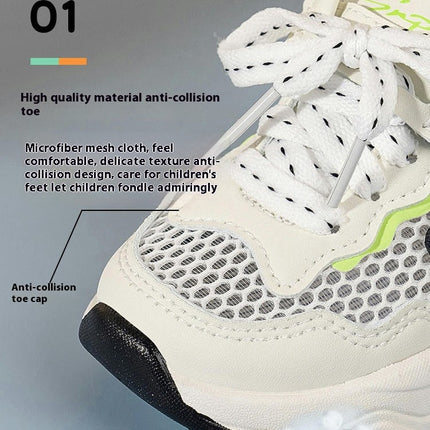 Little Girls Lightweight Mesh Sneakers Outdoor Casual Sneakers
