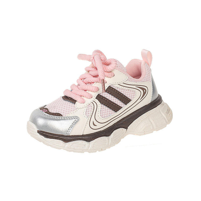 Chunky Sneakers for Girls Comfortable Casual Faux Leather Sneakers