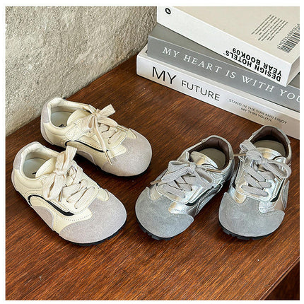 Girls Runnings Sneakers Kids Breathable Faux Leather Sneakers