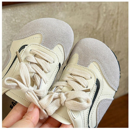 Girls Runnings Sneakers Kids Breathable Faux Leather Sneakers