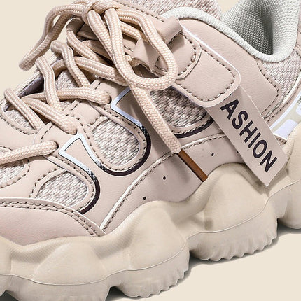 Girls Kids Walking Sneakers Thick sole Faux Leather Running Sneakers