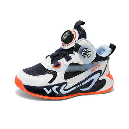 Girls Basketball Shoes Kids High Top Faux Leather Walking Sneakers