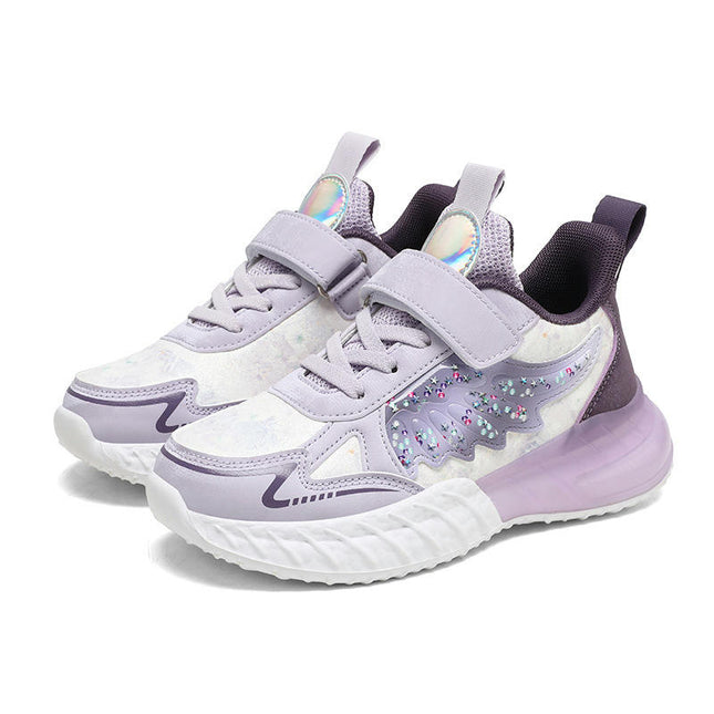 Kids Sneakers Girls School Lightweight Faux Leather Sneakers