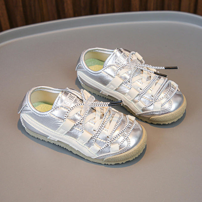 Little Girls Shoes Kids Faux Leather Running Lightweight Sneakers