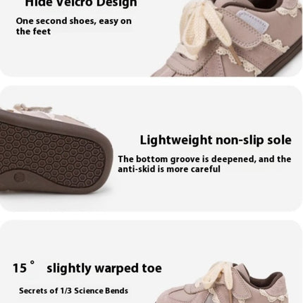 Girl Faux Leather Running Ultra Lightweight Breathable Sneakers